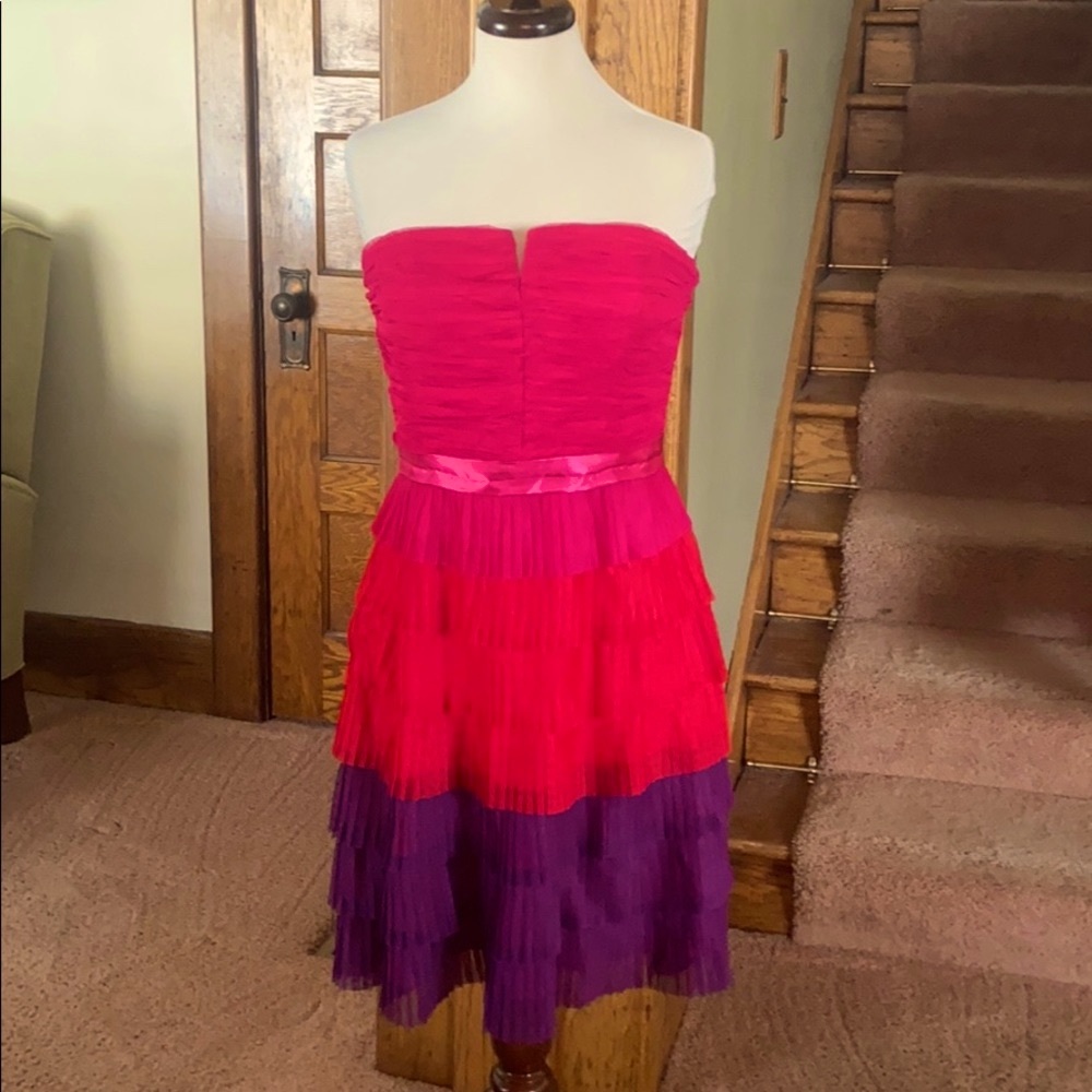 Max & Cleo Tiered Strapless Cocktail Dress